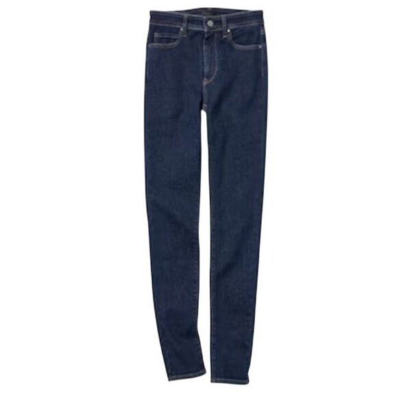 NWT UNIQLO Ultra Stretch Skinny High Rise Jeans 28 x 31 Dark Wash Denim 69 Navy - Picture 2 of 4